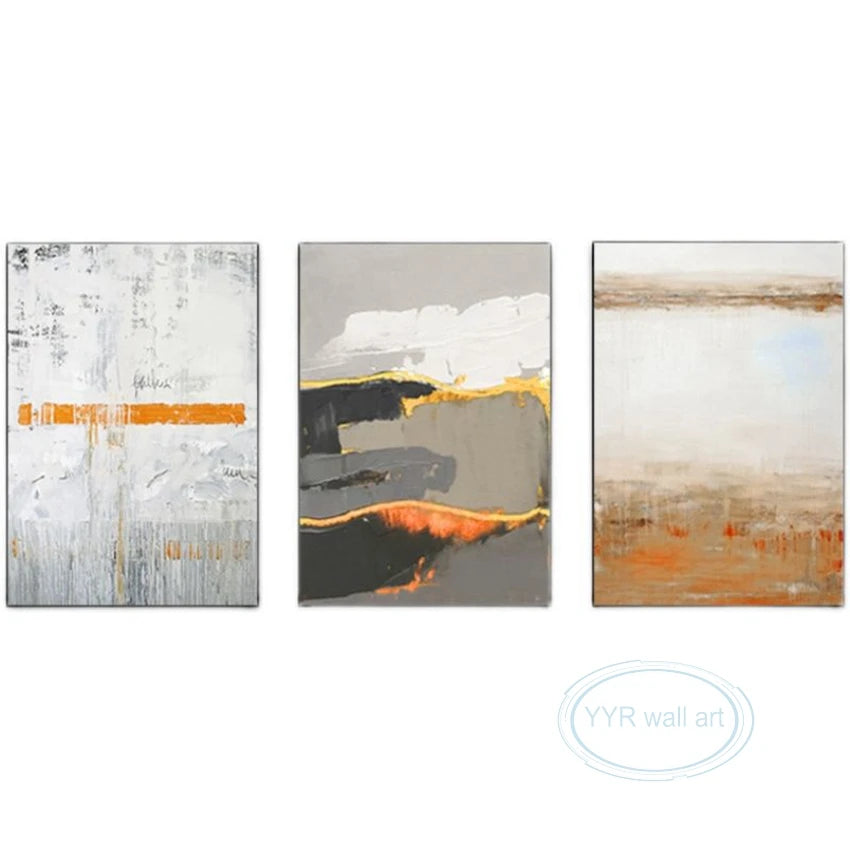 Aesthetic Decor Mural 3 Panel Wall Art Pictures For Home Hand Drawn Acrylic Oil Painting On Canvas Posters For Living Room Sofa Peaceful Pleasures Health and Wellness No frame 100cmx150cmx3