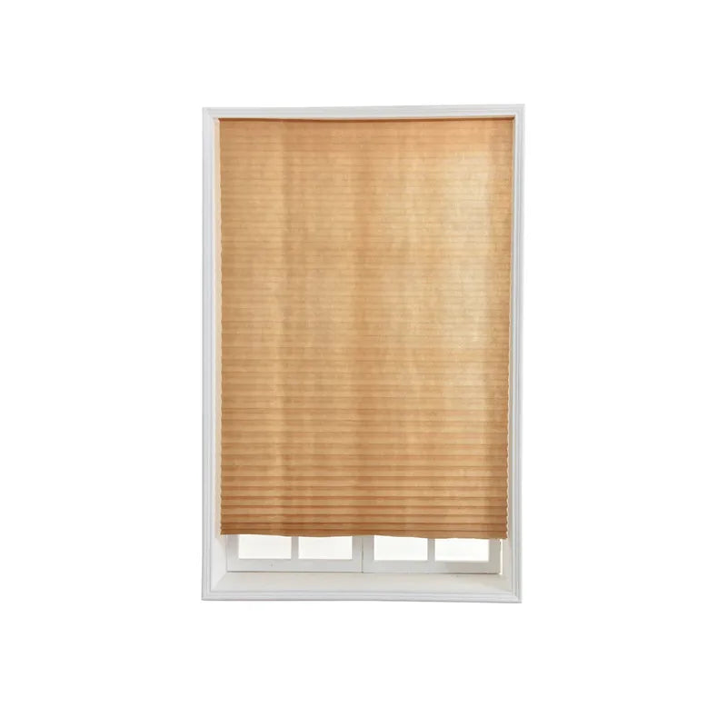 Self-Adhesive Blinds Semi-Blind Window Curtains Bathroom Kitchen Balcony Office Blinds Pleated Curtains Peaceful Pleasures Health and Wellness Brown 90x150cm