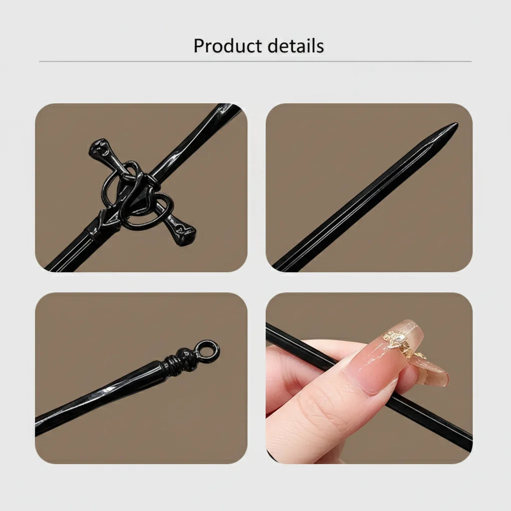 Alloy Sword Hairpin New Chinese Style Hanfu Hair Accessory Long Sword Hair Stick Peaceful Pleasures Health and Wellness