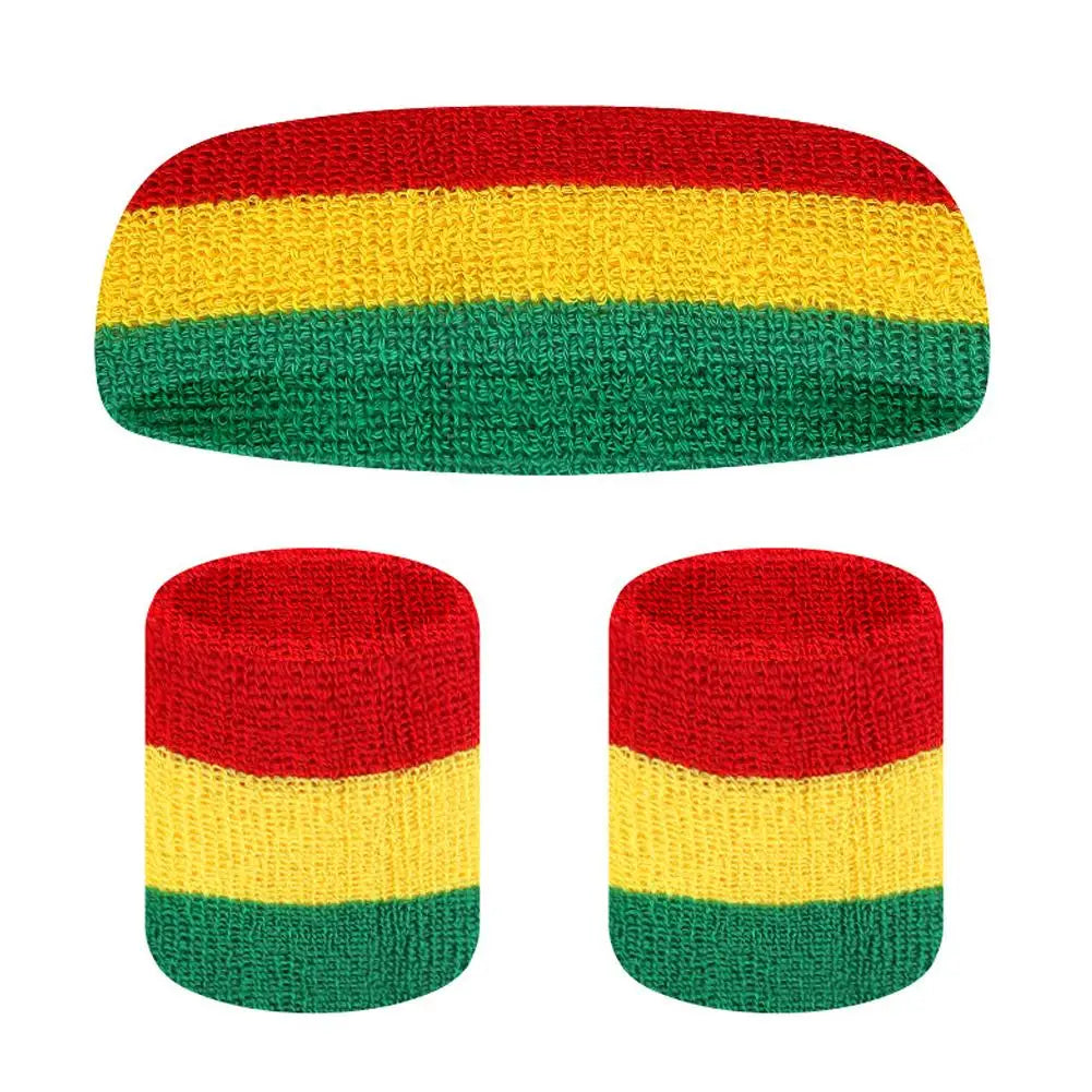 Cotton Sports Headband & Wristband Set | Moisture Wicking