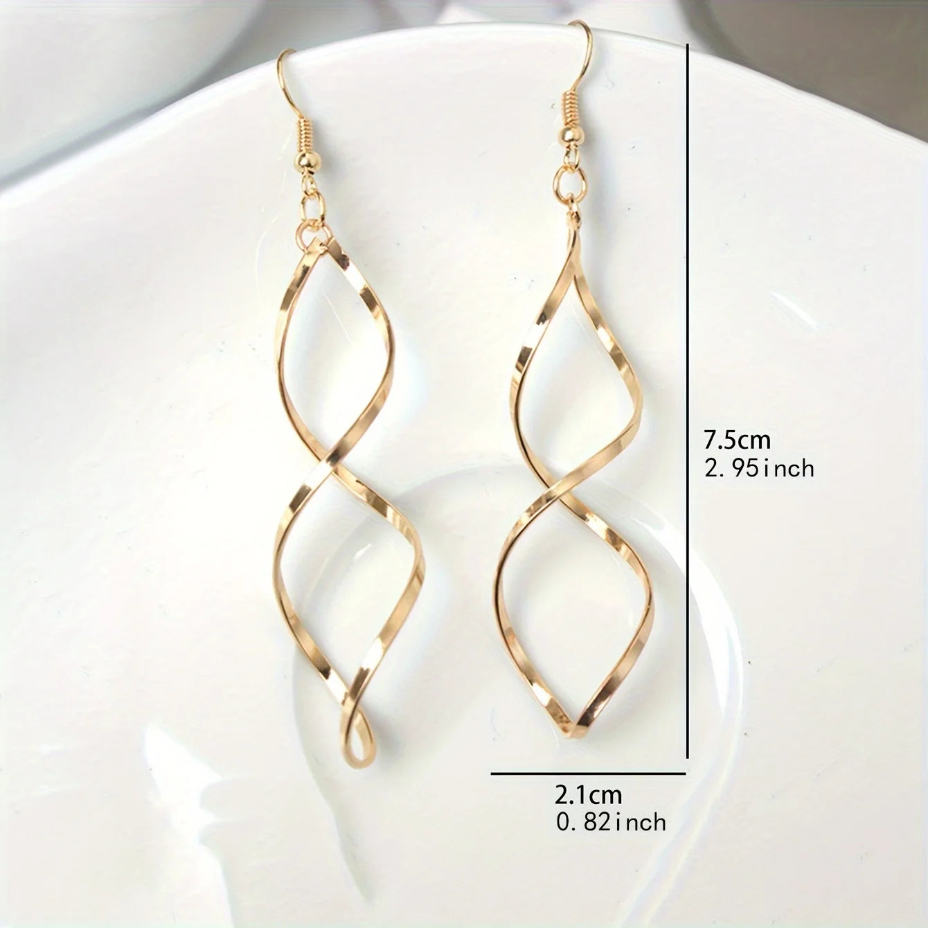 Women's Spiral Wave Drop Earrings | Stainless Steel Gift Pair