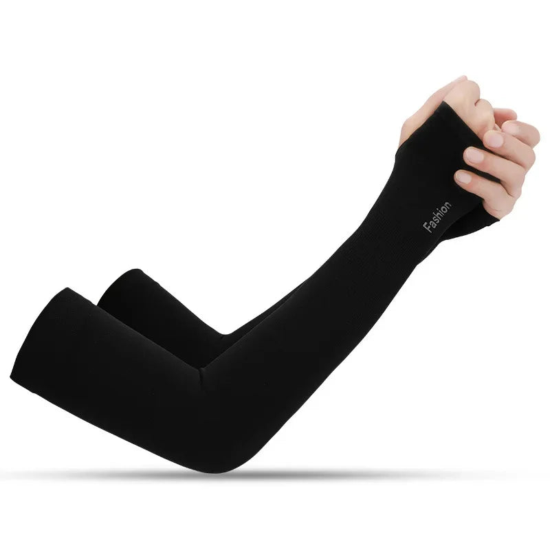 Summer Outdoor s Sports Cycling Sunscreen Ice Skil Long Gloves Sunscreen Sleeves Peaceful Pleasures Health and Wellness black(b) One Size China Mainland