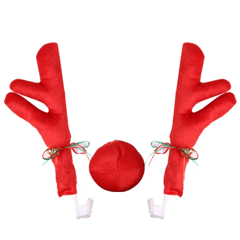 Christmas Reindeer Car Decoration Kit – Antlers, Nose & Tail