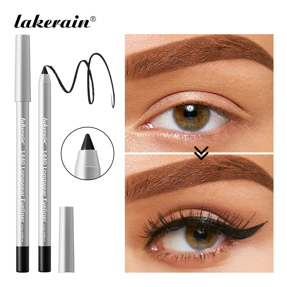 12-Color Waterproof Eyeliner Pencil – Smokey Long-Lasting