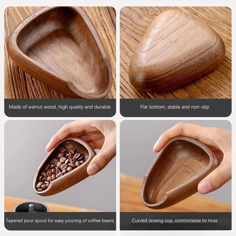 Walnut Wood Anti-Static Coffee Bean Weighing Plate Coffee Weighing Plate Peaceful Pleasures Health and Wellness