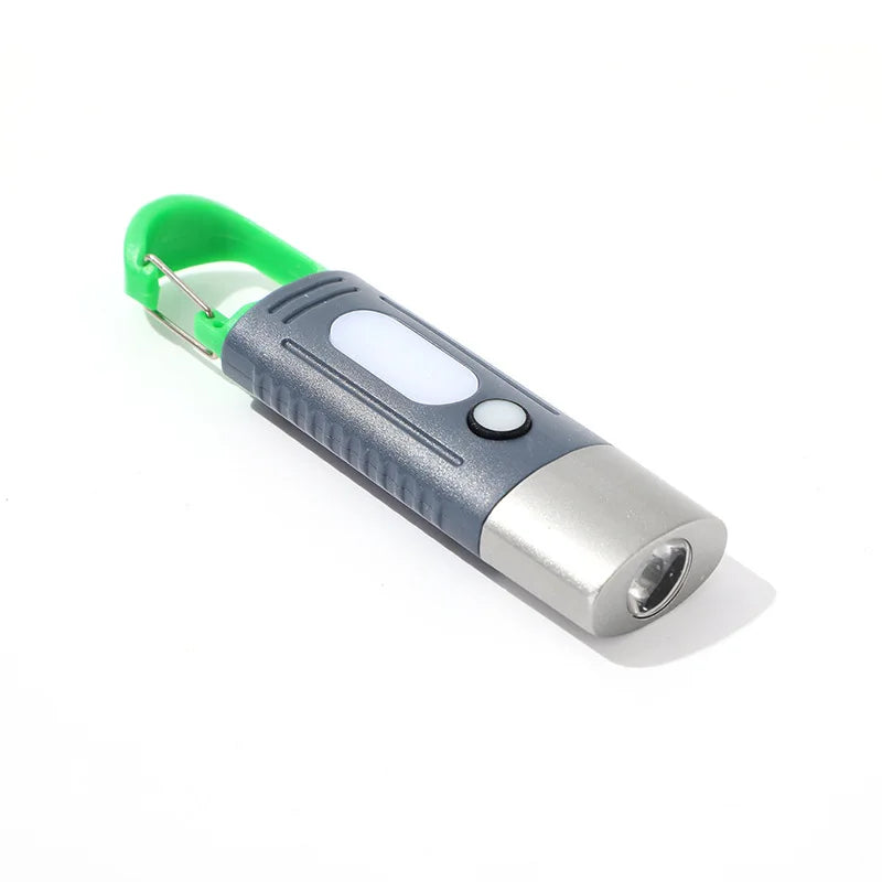 New Strong Light Outdoor Flashlight Led Side Light Charging Compact Will Carry Hook Self-defense Multi-functional Flashlight Peaceful Pleasures Health and Wellness