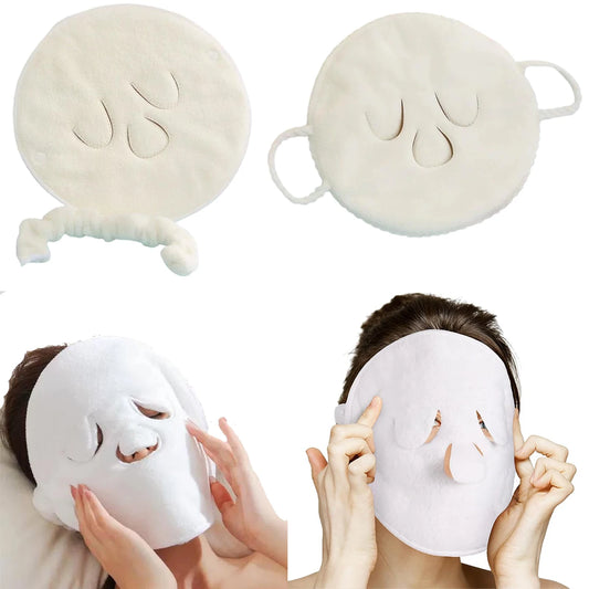 Reusable Face Steaming Towel – Hot & Cold Compress Facial Steam Mask for Pore Opening & Skin Hydration 25x25cm Peaceful Pleasures Health and Wellness