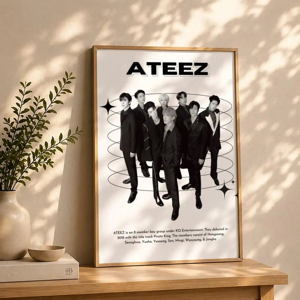 ATEEZ Kpop HD Self-Adhesive Waterproof Wall Art Poster Kpop Wall Poster Peaceful Pleasures Health and Wellness