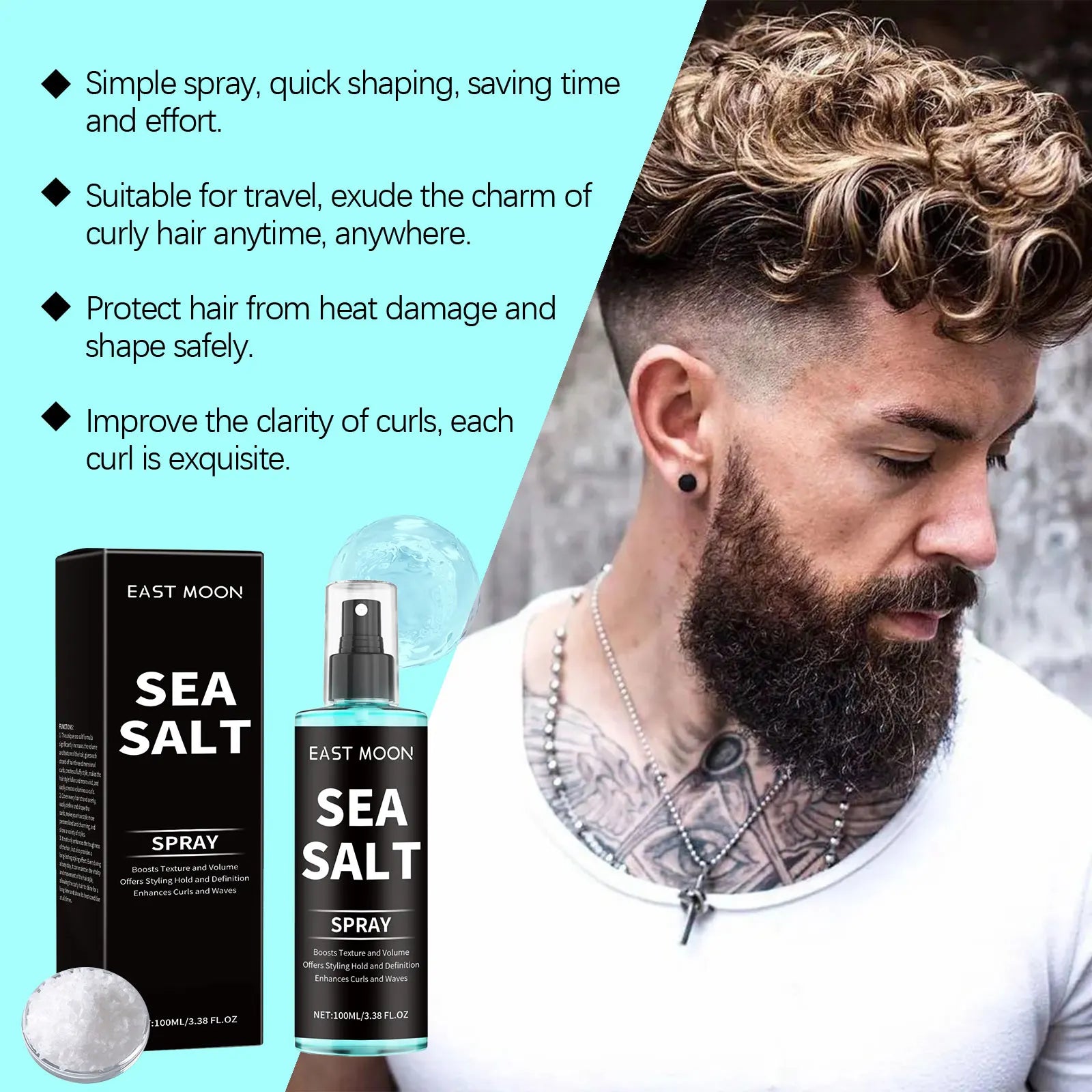 Sea Salt Hair Spray – Curl Defining, Volume & Strong Hold Peaceful Pleasures Health and Wellness