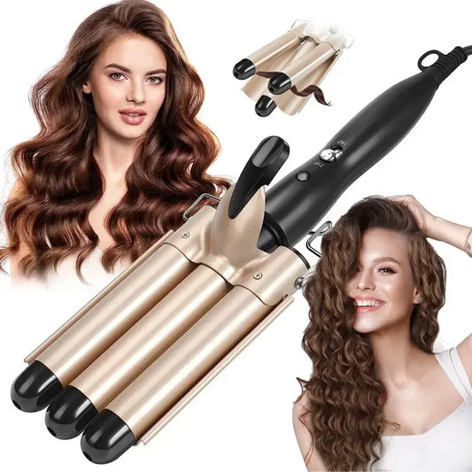 Professional Hair Curling Iron Ceramic Triple Barrel Hair Curler Irons Hair Wave Waver Styling Tools Hair Styling Appliances Peaceful Pleasures Health and Wellness
