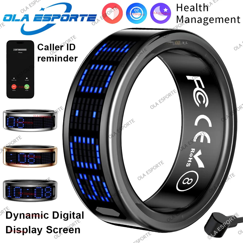 Smart Ring LED Display | Heart Rate, SpO2 & Activity Tracker