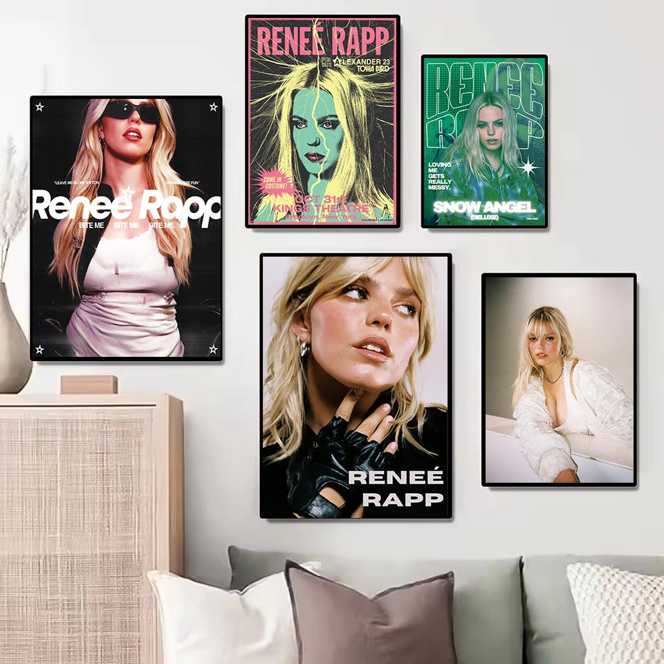 Hot Pop Singer Renee Rapp Bite Me New Music Album Aesthetic Poster HD Printed Canvas Painting Wall Art Pictures Home Decor Peaceful Pleasures Health and Wellness