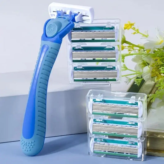 6-Layer Manual Safety Razor – Replaceable Head for Men & Women Manual Safety Razor Peaceful Pleasures Health and Wellness