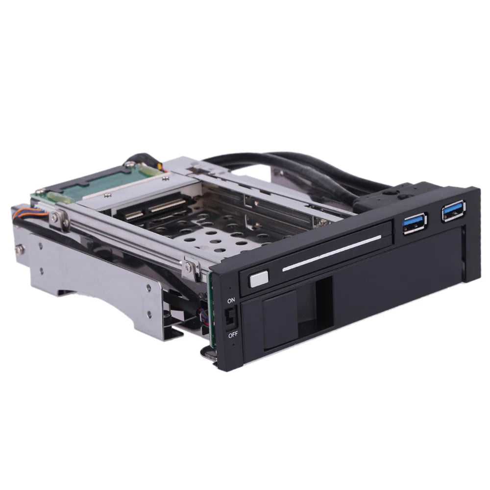 Dual Bay 2.5" 3.5" SATA III HDD SSD Mobile Rack USB 3.0 Hot Swap