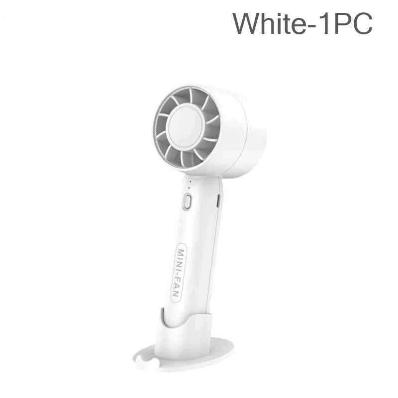 USB Rechargeable Mini Handheld Fan – 3 Speed Portable Desk Fan