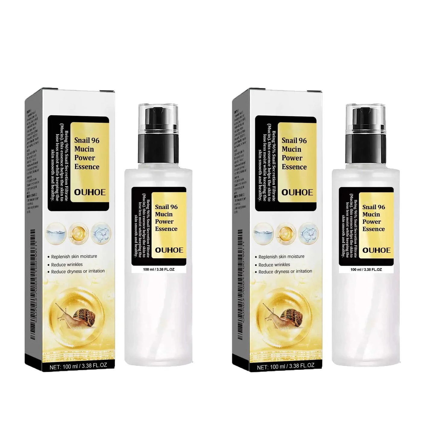 Snail Mucin Peptide Essence – Hyaluronic Acid Face Serum Peaceful Pleasures Health and Wellness 2Pcs
