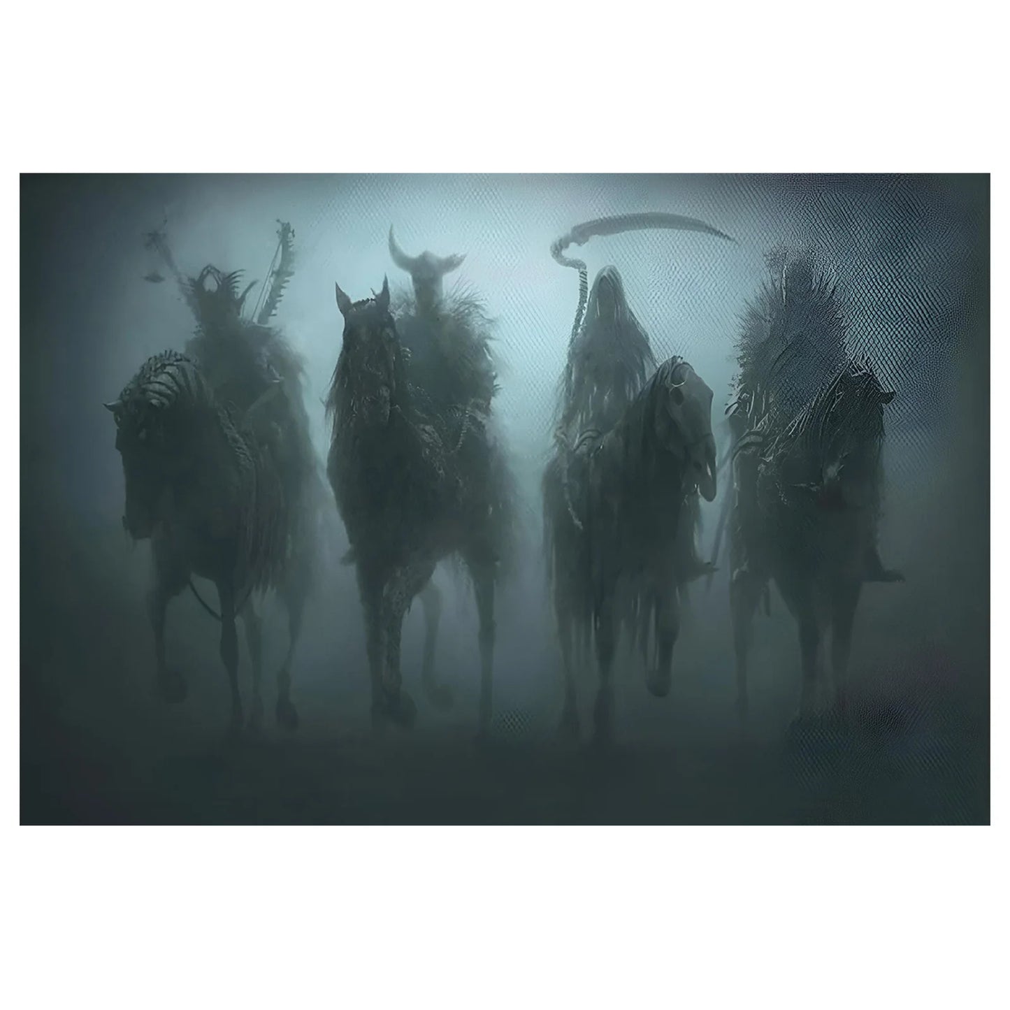 Four Horsemen Apocalypse Canvas Wall Art | Fantasy Décor Print Canvas Wall Art Print Peaceful Pleasures Health and Wellness ZLH5019 40x50cm No Frame