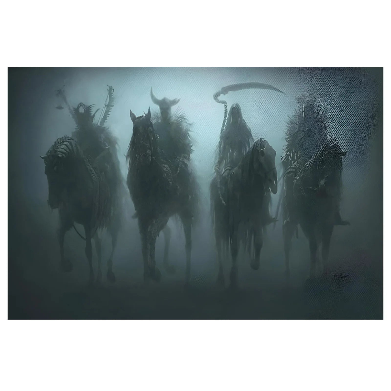 Four Horsemen Apocalypse Canvas Wall Art | Fantasy Décor Print Canvas Wall Art Print Peaceful Pleasures Health and Wellness ZLH5019 40x50cm No Frame