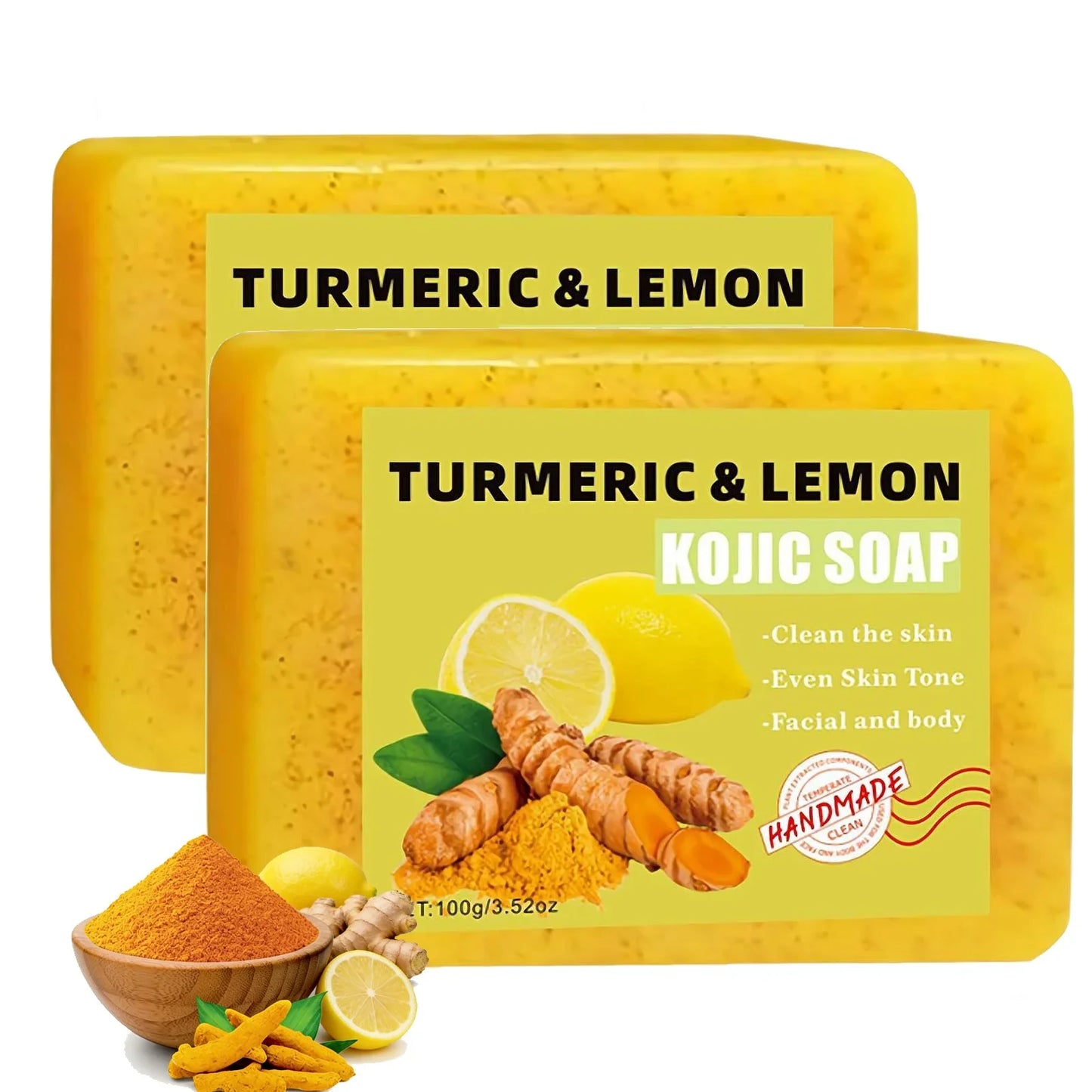 Turmeric Kojic Acid Lemon Soap Bar – Vitamin E Face & Body