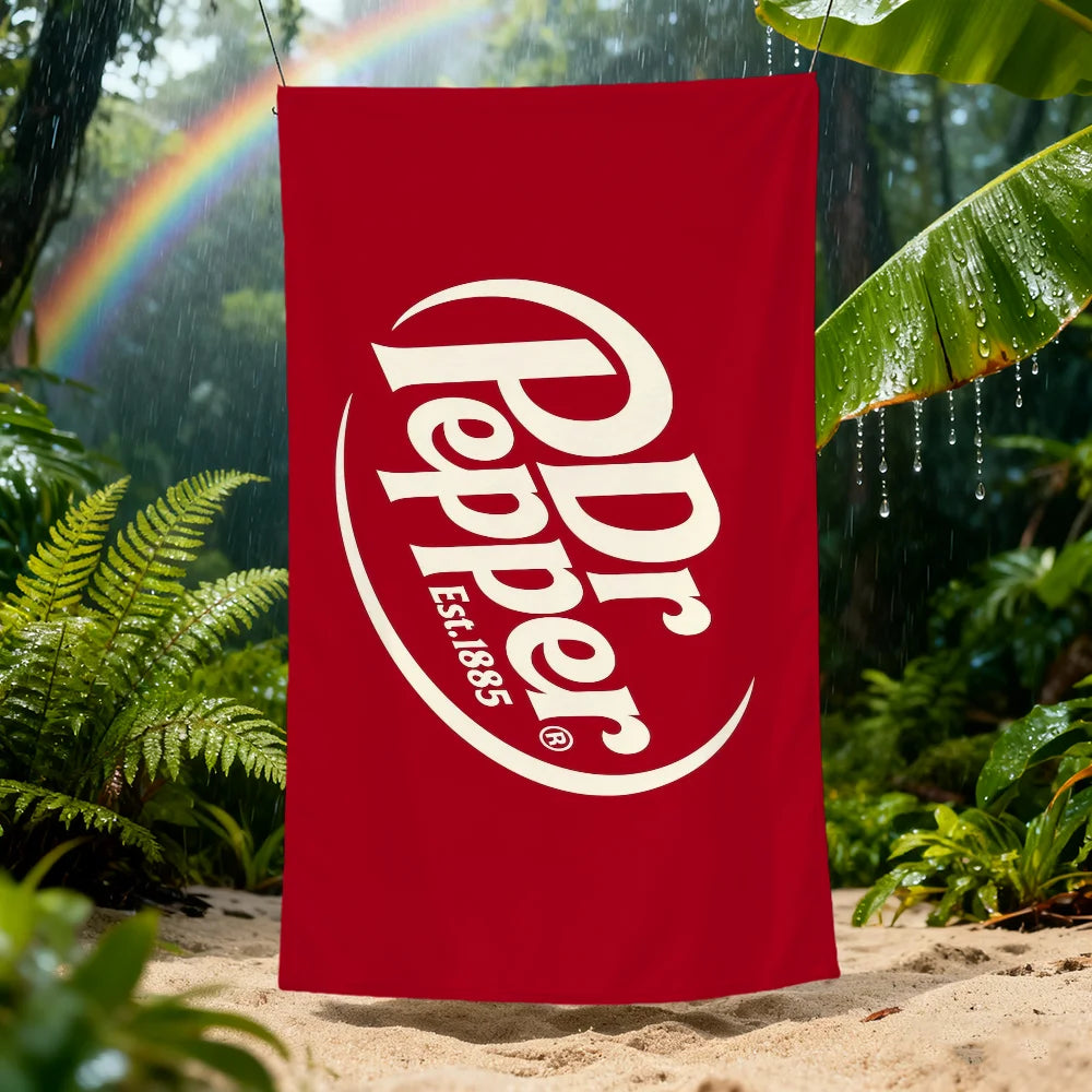 Dr Pepper Quick-Dry Beach Towel | Soft Microfiber Pool Towel Quick-Dry Beach Towel Peaceful Pleasures Health and Wellness