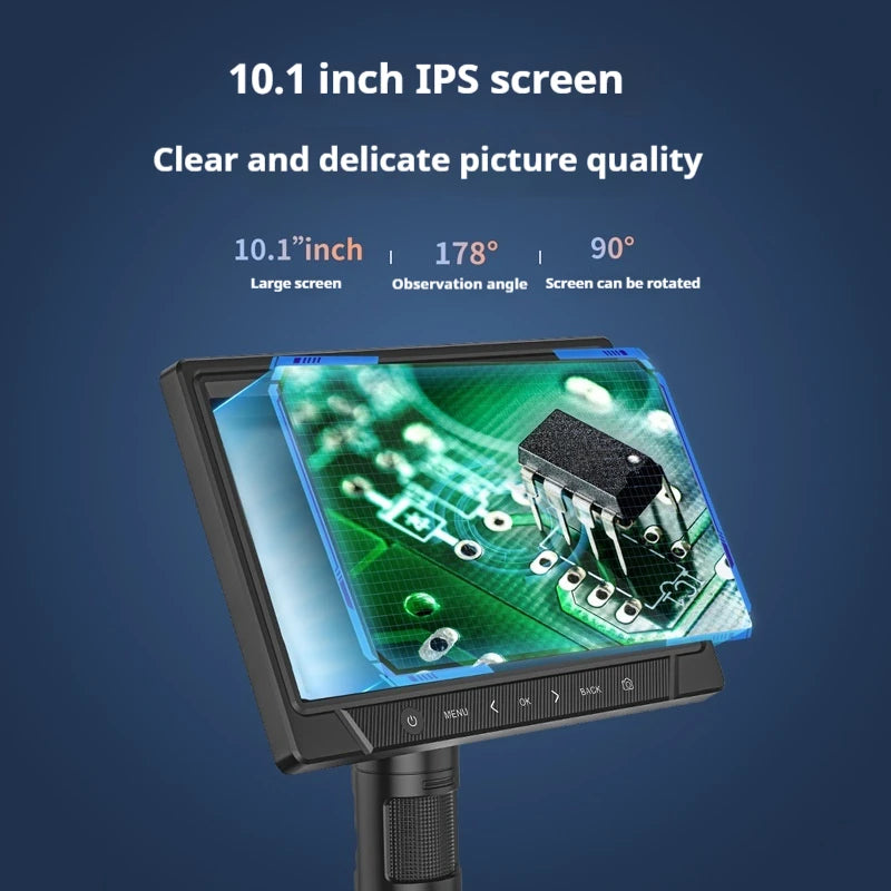 Touchscreen 12 Megapixel Digital Microscope 7/10.1 Inch Screen Maintenance Microscope Electron Microscope Peaceful Pleasures Health and Wellness