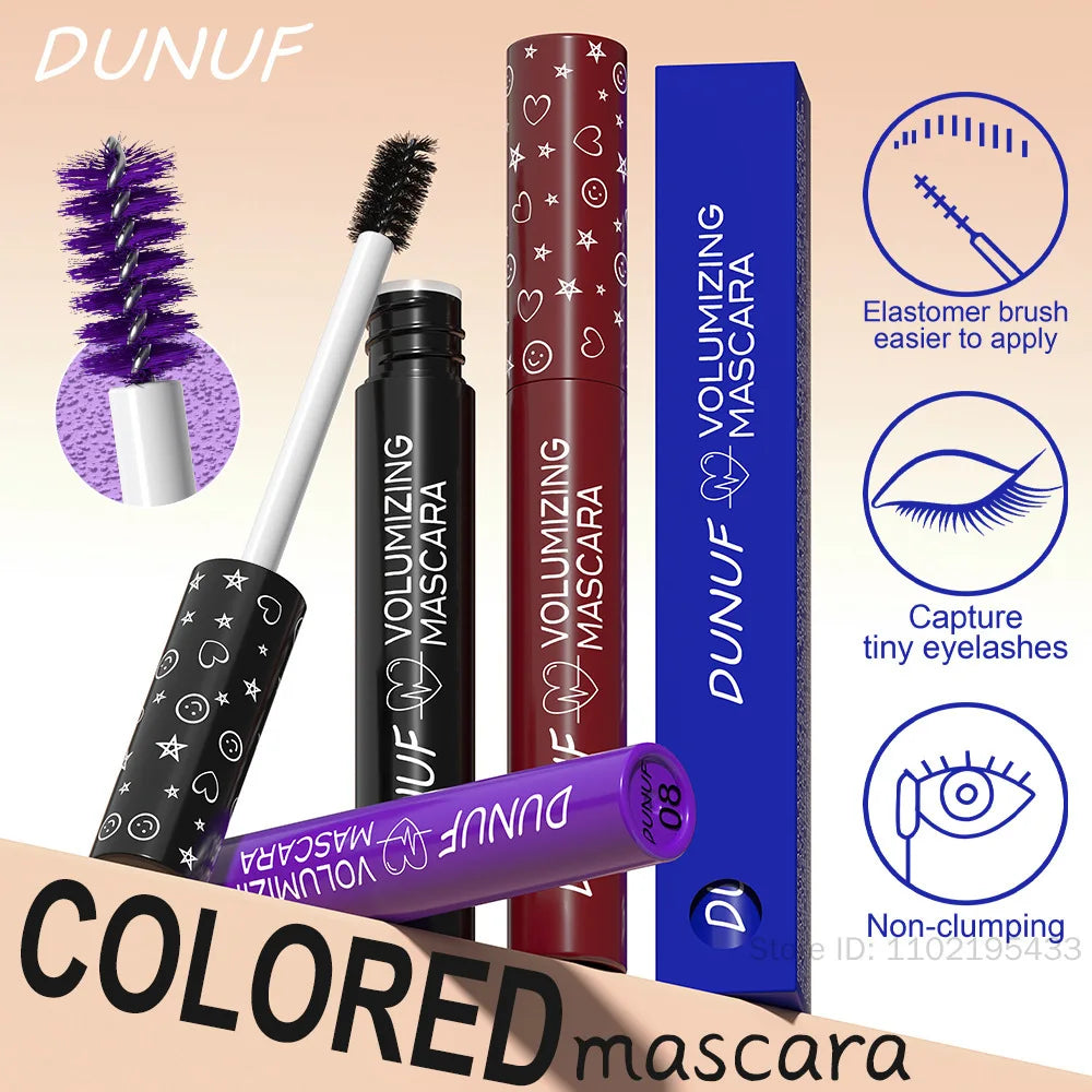 Colorful Waterproof Mascara – Green Blue Purple Curling & Lengthening