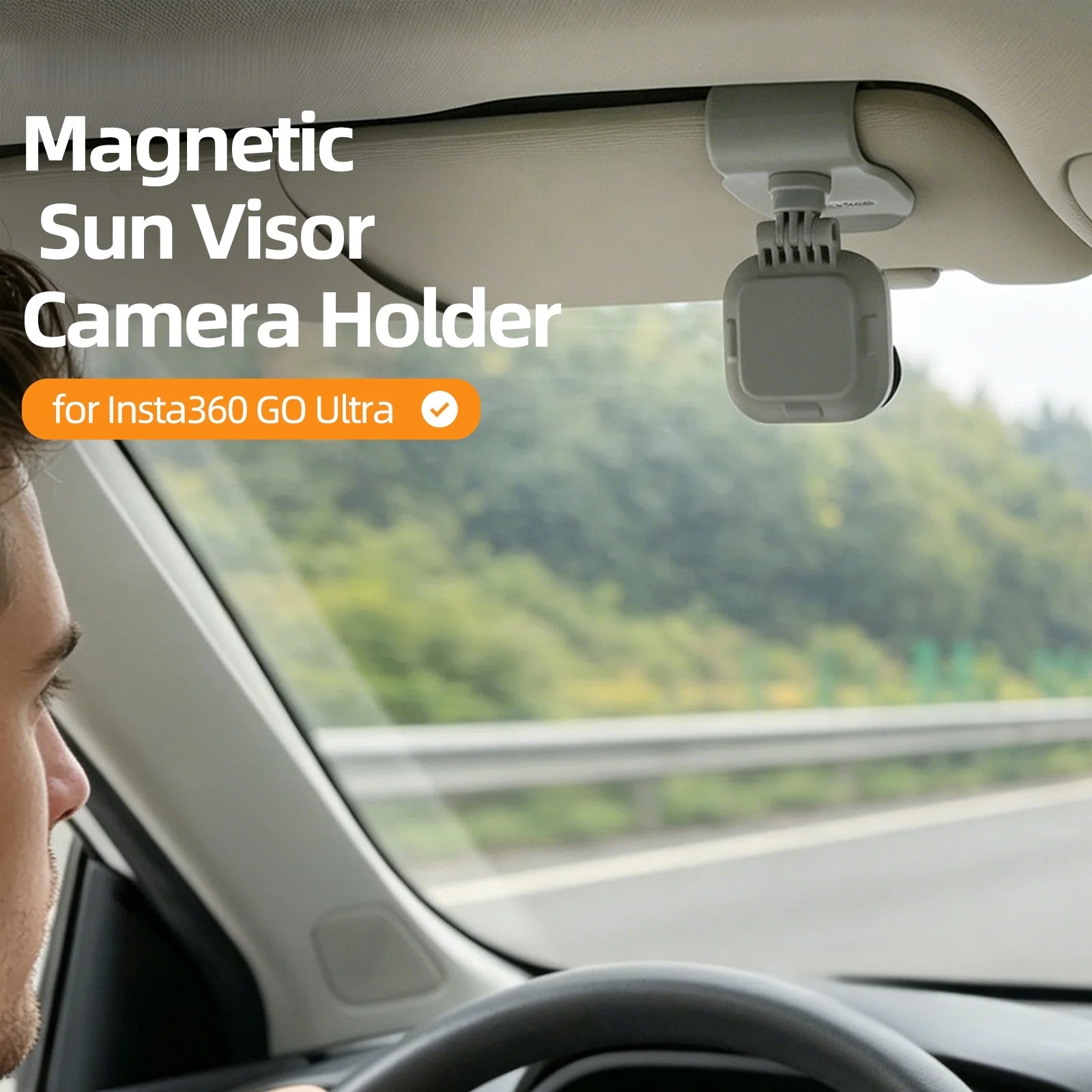 360° High-Strength Magnetic Mount For Insta360 GO Ultra Sun Visor Clip Adjust The Shooting Angle As You Please Peaceful Pleasures Health and Wellness