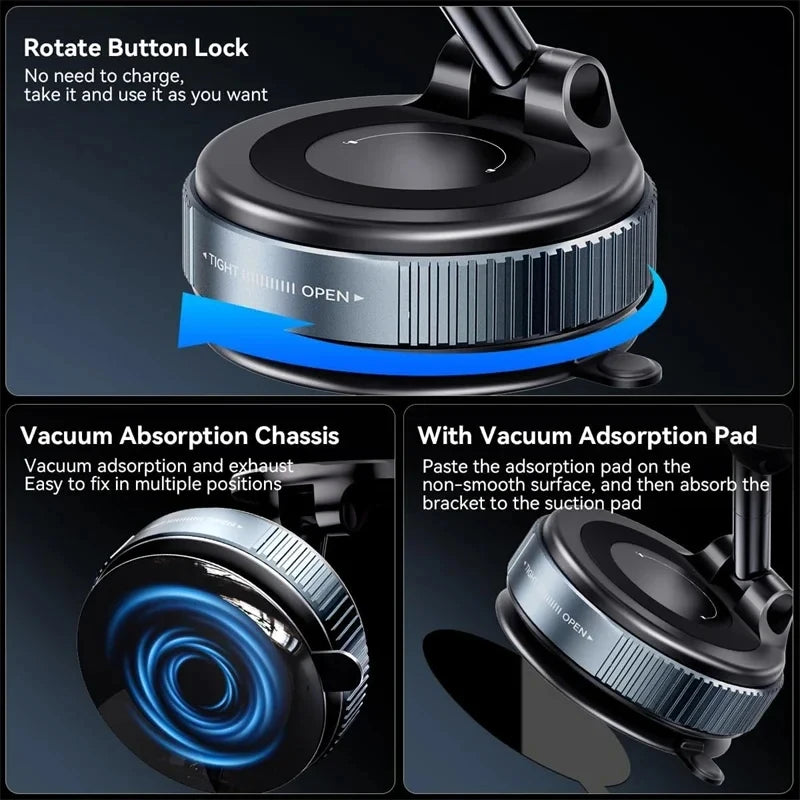 360° Magnetic Car Phone Mount | Vacuum Suction Holder