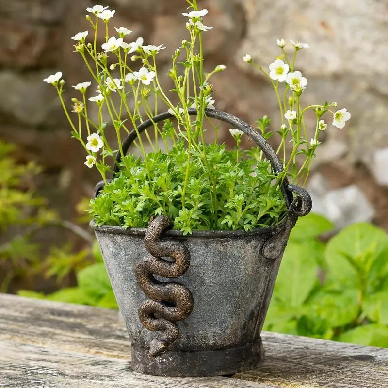 Upside-Down Snake Resin Sculpture | Plant Pot Garden Ornament