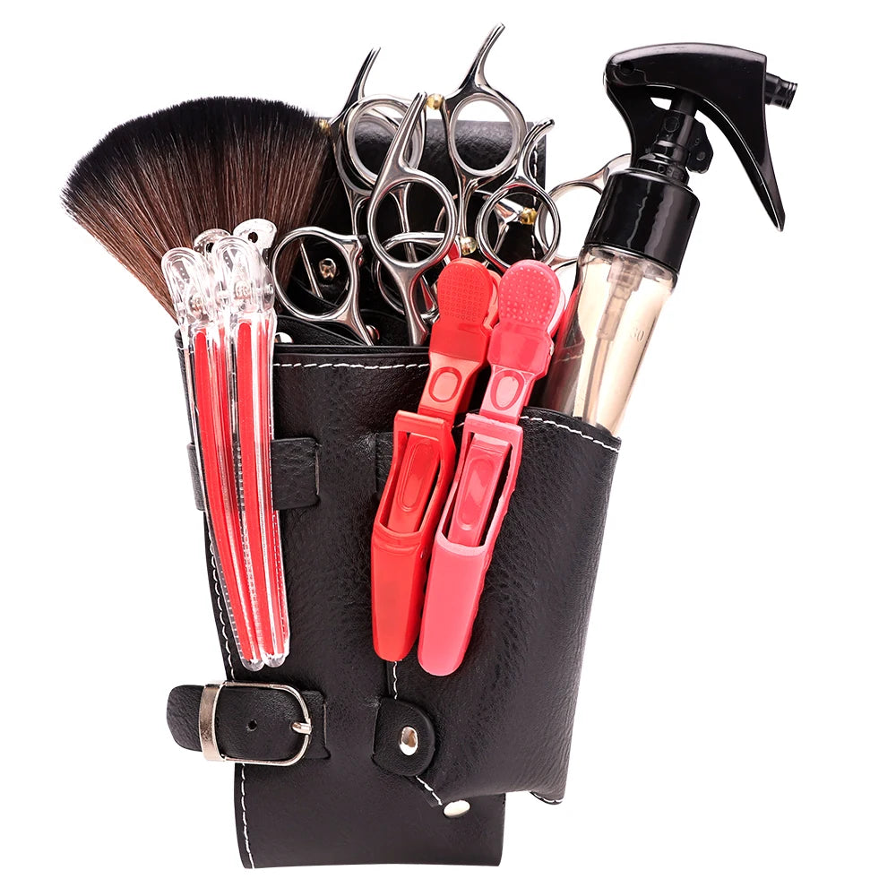 Hairdressing Scissors Waist Shoulder Belt Bag PU Leather Shears Storage Bag Salon Professional Hairdressing Stylist Scissors Bag Peaceful Pleasures Health and Wellness