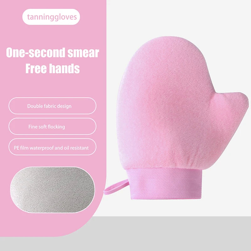 Reusable Self Tan Glove Applicator Body Tanning Gloves for Cream Lotion Mousse Finger Glove for Easy Application Body Cleaning S Peaceful Pleasures Health and Wellness Pink