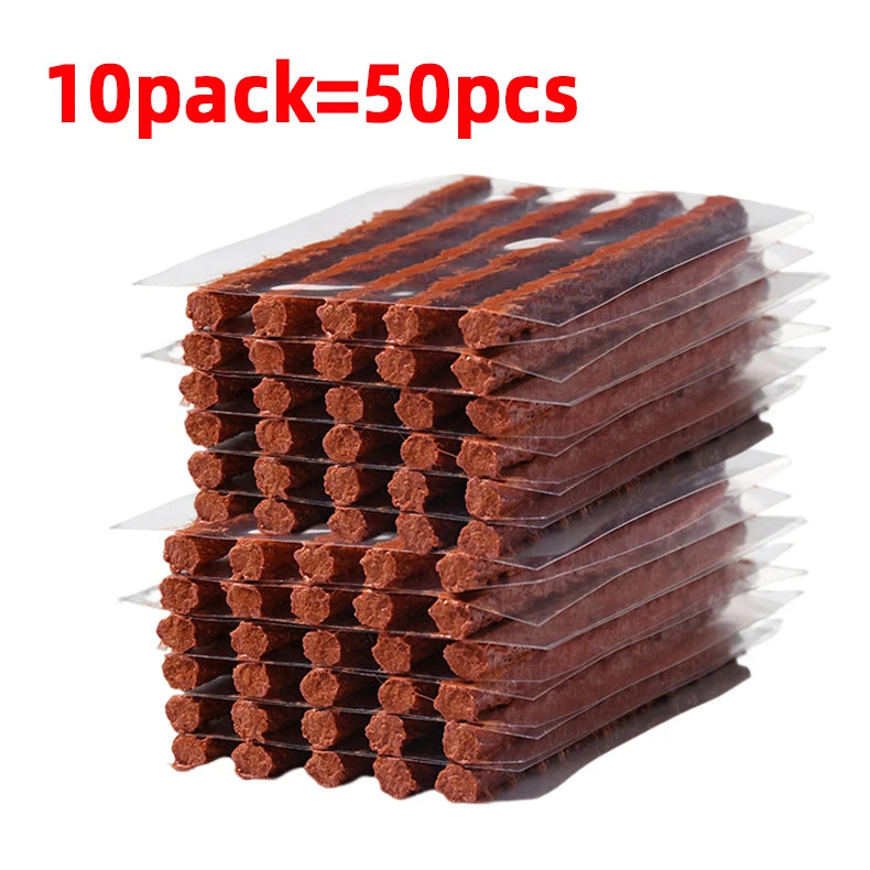 Tubeless Tire Repair Strips – Natural Rubber Plugs, 5 or 50 Pack