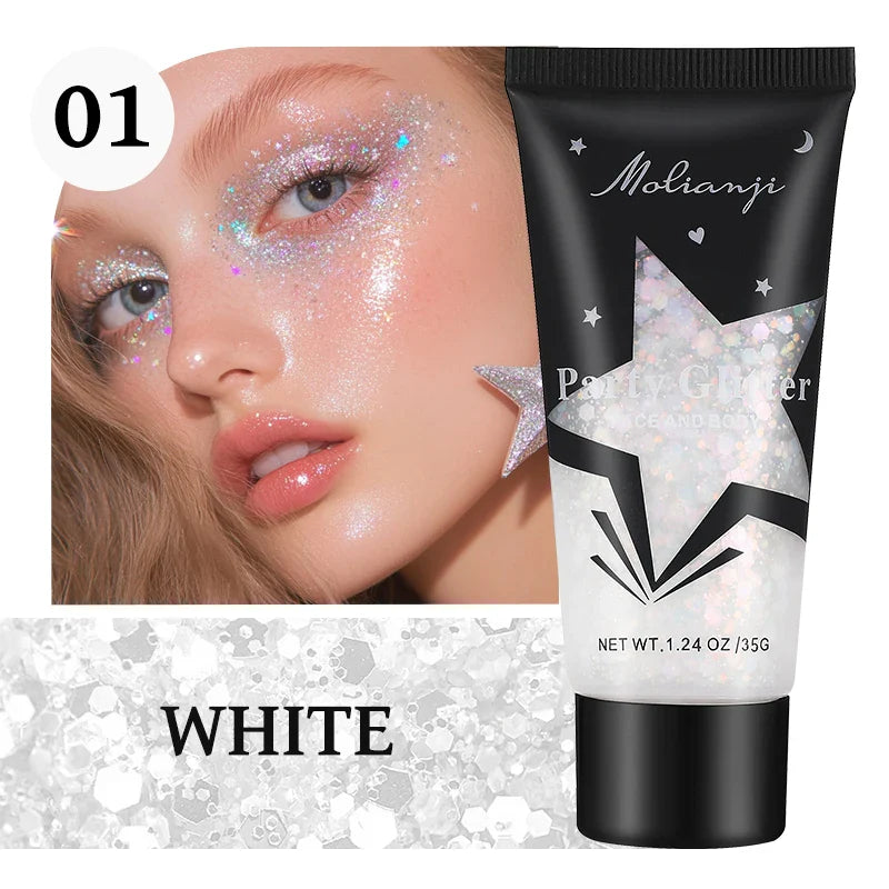 Multicolor Body Glitter – Waterproof & Sweat-Resistant Makeup