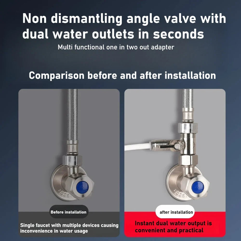 Brass Ball Valve Tee Connector for Water Purifier & PE Pipe