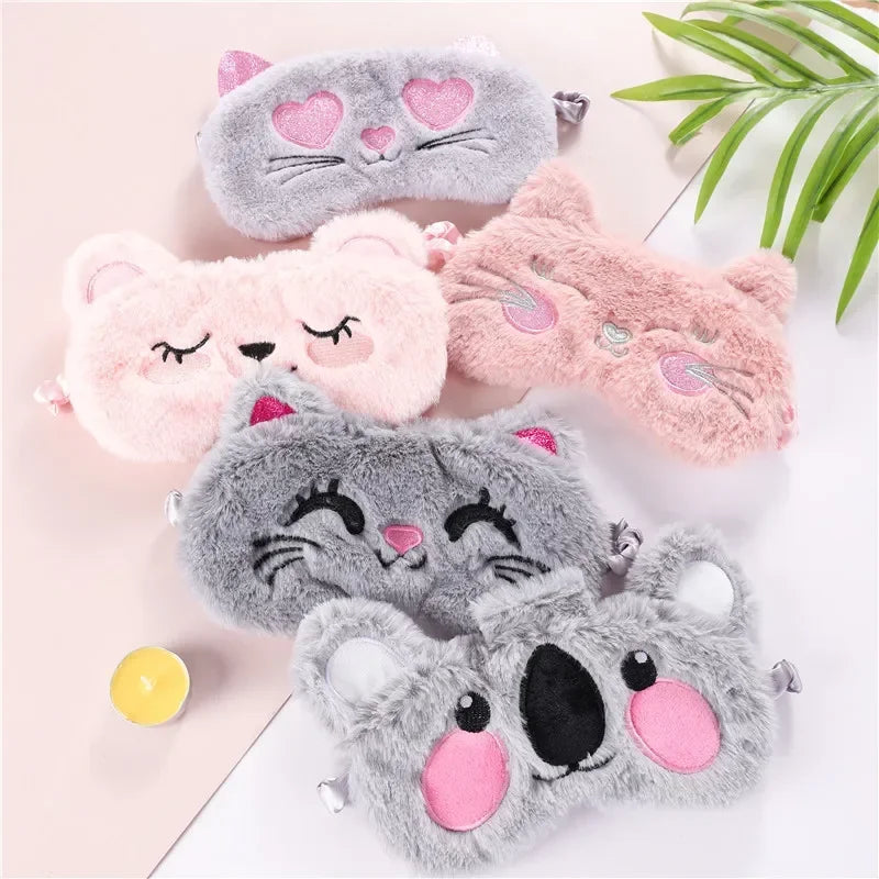 Plush Koala Rabbit Sleep Mask – Soft Cotton Eye Cover