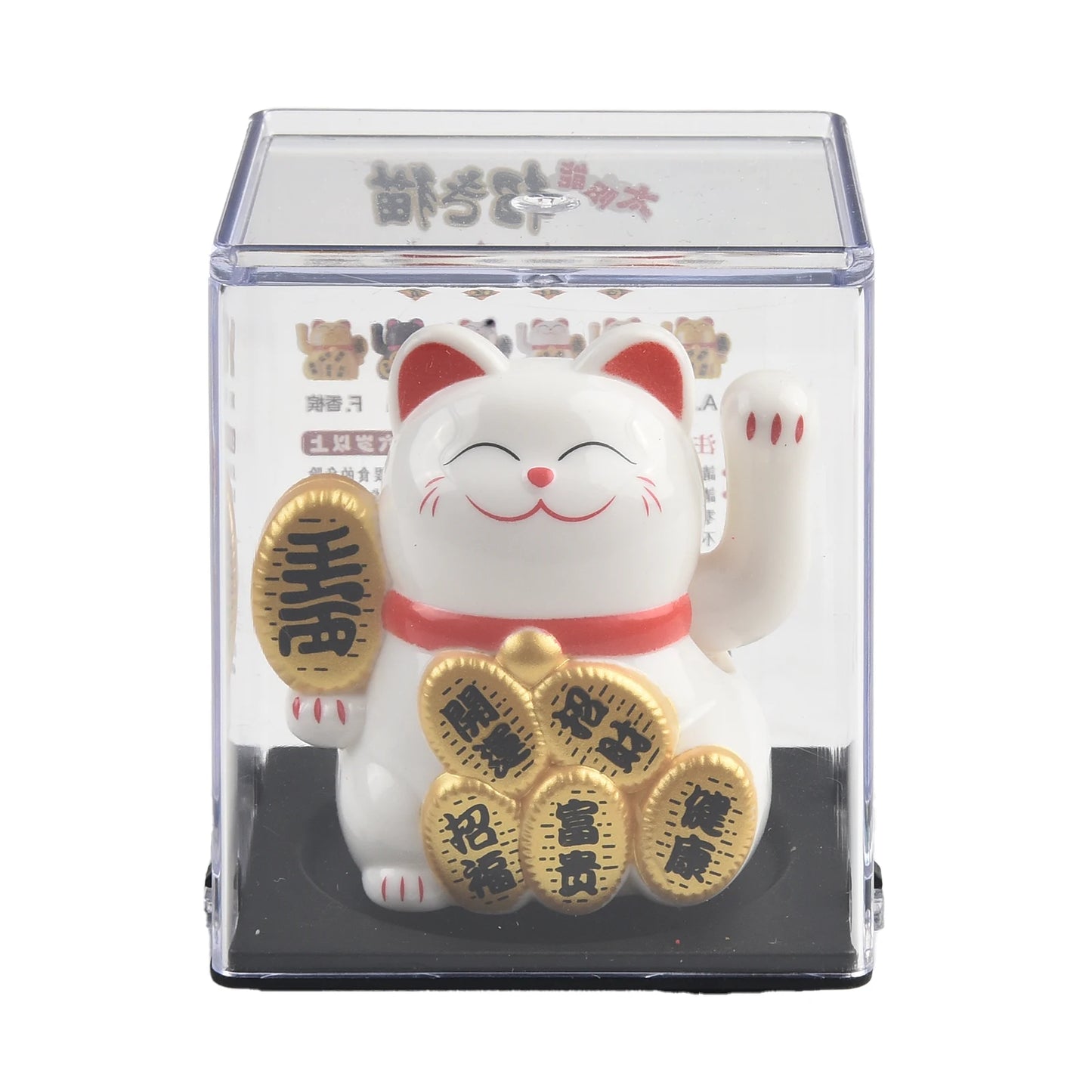 Lucky Cat Ornament Solar Car Waving Bonsai Decoration Home Feng Shui