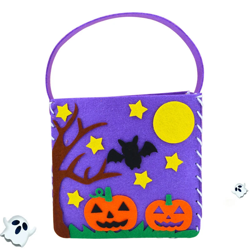 Hand Sewn Halloween Trick Supports Tote Bags Kids DIY Crafts Kits