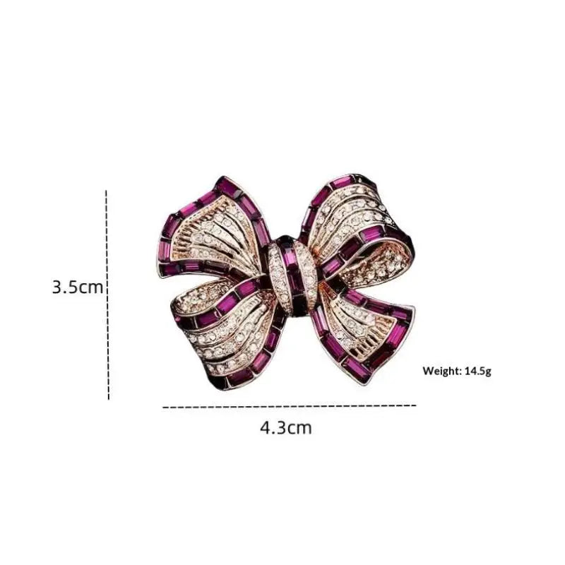 Rhinestone Bowknot Brooch Pin – Fashion Jewelry for Party