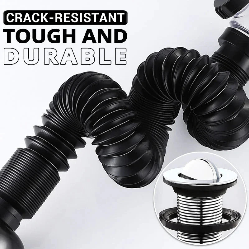 Flip-Top Anti-Odor Sink Drain Set | Flexible Anti-Clog Pipe