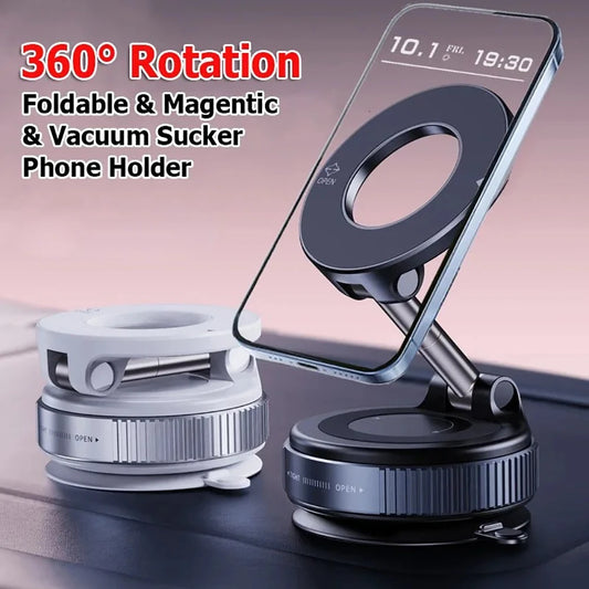 Magnetic Car Phone Mount | MagSafe 360° Vacuum Suction Holder Car Phone Mount Peaceful Pleasures Health and Wellness