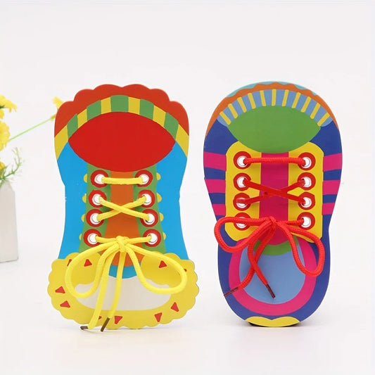Kids Shoelace Tying Toy | Fine Motor Skills Educational Toy Educational Learning Toy Peaceful Pleasures Health and Wellness 2pcs