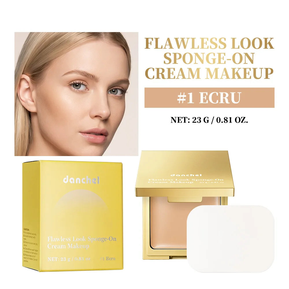 Flawless Finish Sponge‑On Cream Foundation Medium‑to‑Full Coverage Oil Control Breathable Long Wearing Concealer Makeup Peaceful Pleasures Health and Wellness 1Ecru