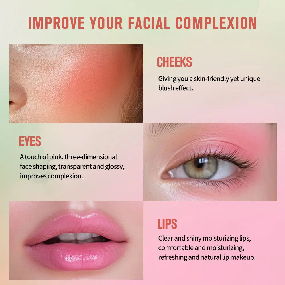 Temperature Change 3-in-1 Cheek Lip Tinted pixiBlush Stick Temperature Change Blush Makeup Products Cosmetic Palette Stick Face Peaceful Pleasures Health and Wellness