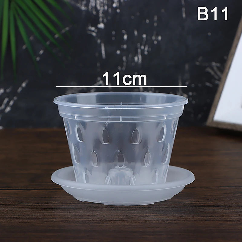 Household Orchid Special Flower Pot Garden Plant Drainage Pots With Hole Transparent Orchid Basket Plastic Breathable Flower Pot Peaceful Pleasures Health and Wellness B11