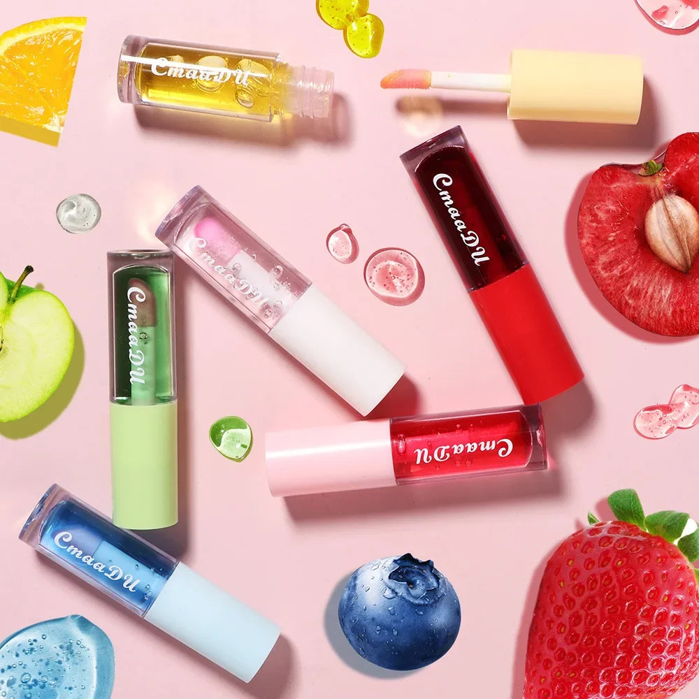 Fruit Lip Oil, Plumping Lip Tint Moisturizing Lip Gloss Fruit Flavoured Lip oil For Dry Lip's Moisturizing Hydrating Nourish Peaceful Pleasures Health and Wellness