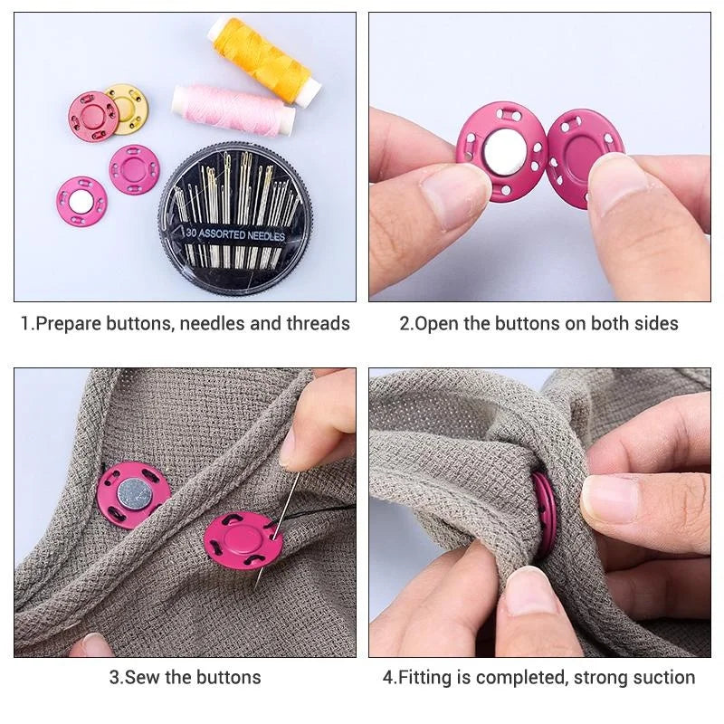 Invisible Magnetic Snap Buttons for Sewing – DIY Clothing