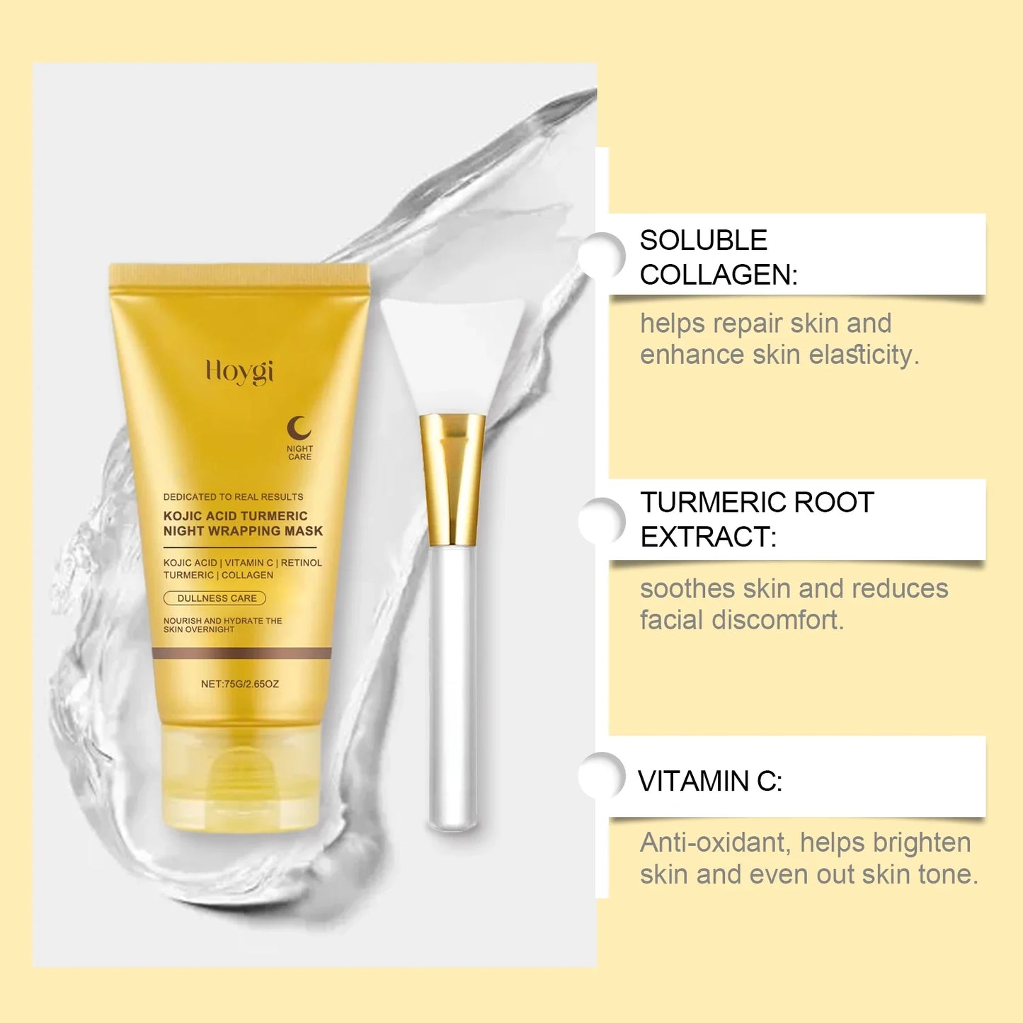 Turmeric Collagen Peel-Off Face Mask with Scraper – 75g