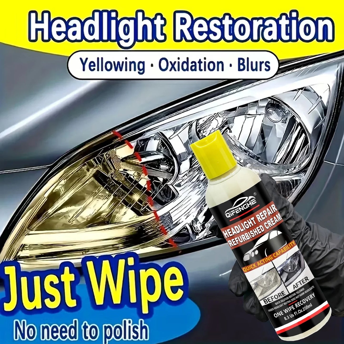 Headlight Restoration Kit – Anti-Yellowing UV Protective Coating