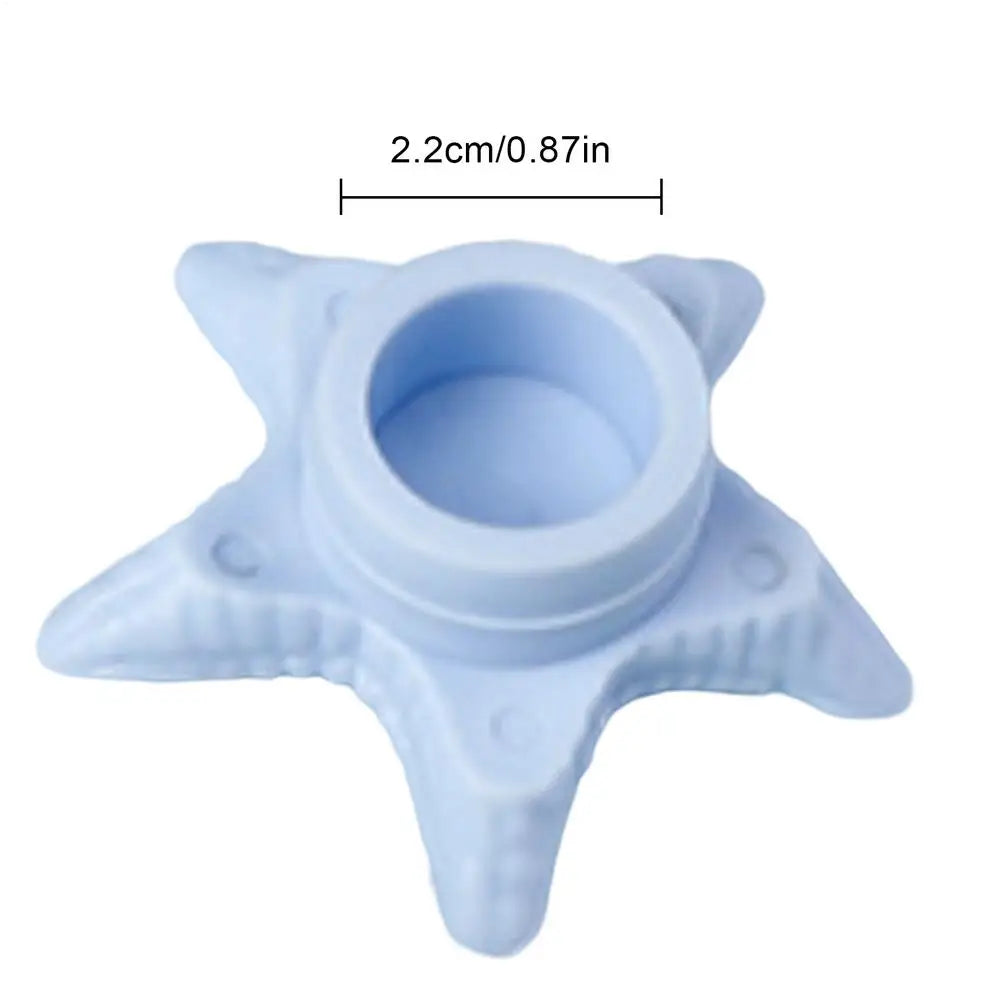 Airtight Sink Overflow Cover Starfish Shape Drain Plug to Prevent Spills & Odors, Seals Bathtub, Shower & Basin Overflow Holes Peaceful Pleasures Health and Wellness Blue