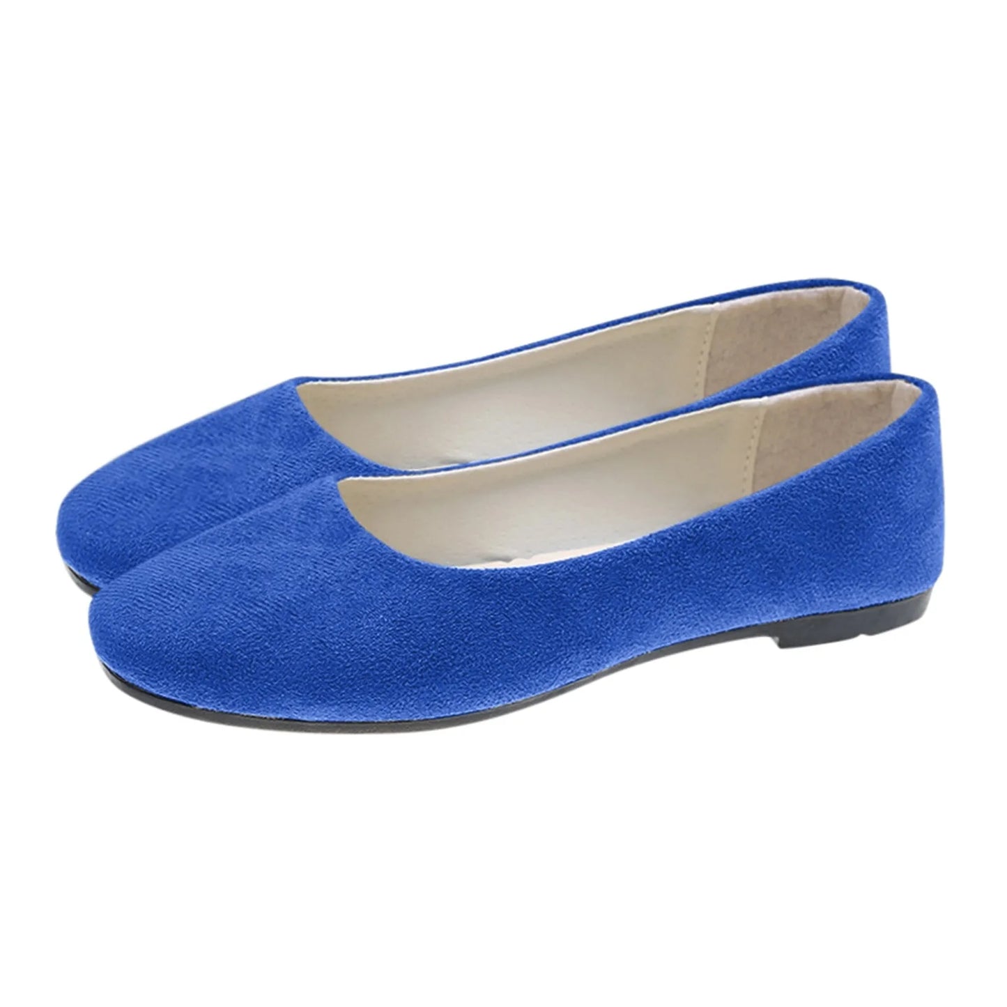 Woman Flats Casual Round Toe Cute Flats Flock Mocasines Ballerina Church Flats Female Suede Elegant Soft Sole Mom Shoes Peaceful Pleasures Health and Wellness 36 Royal Blue